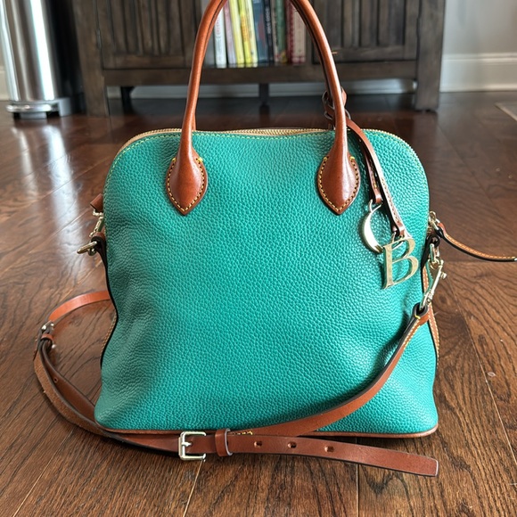 Dooney & Bourke Turquoise and Brown Satchel - Picture 2 of 5